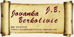 Jovanka Berkolivić vizit kartica